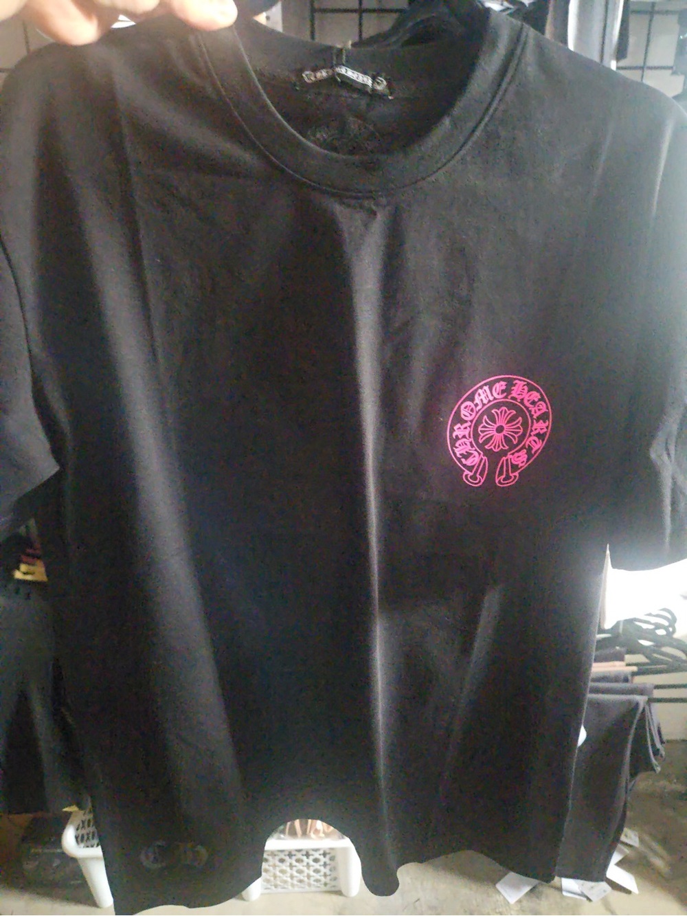 Chrome Hearts men’s s m l xl Black Tee Hot Pink Back Graphic horseshoe shirt 🧲 - Picture 4 of 4